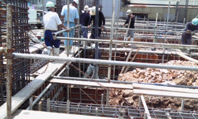基礎コンクリート打設(AramuaraFamiliar新築工事)